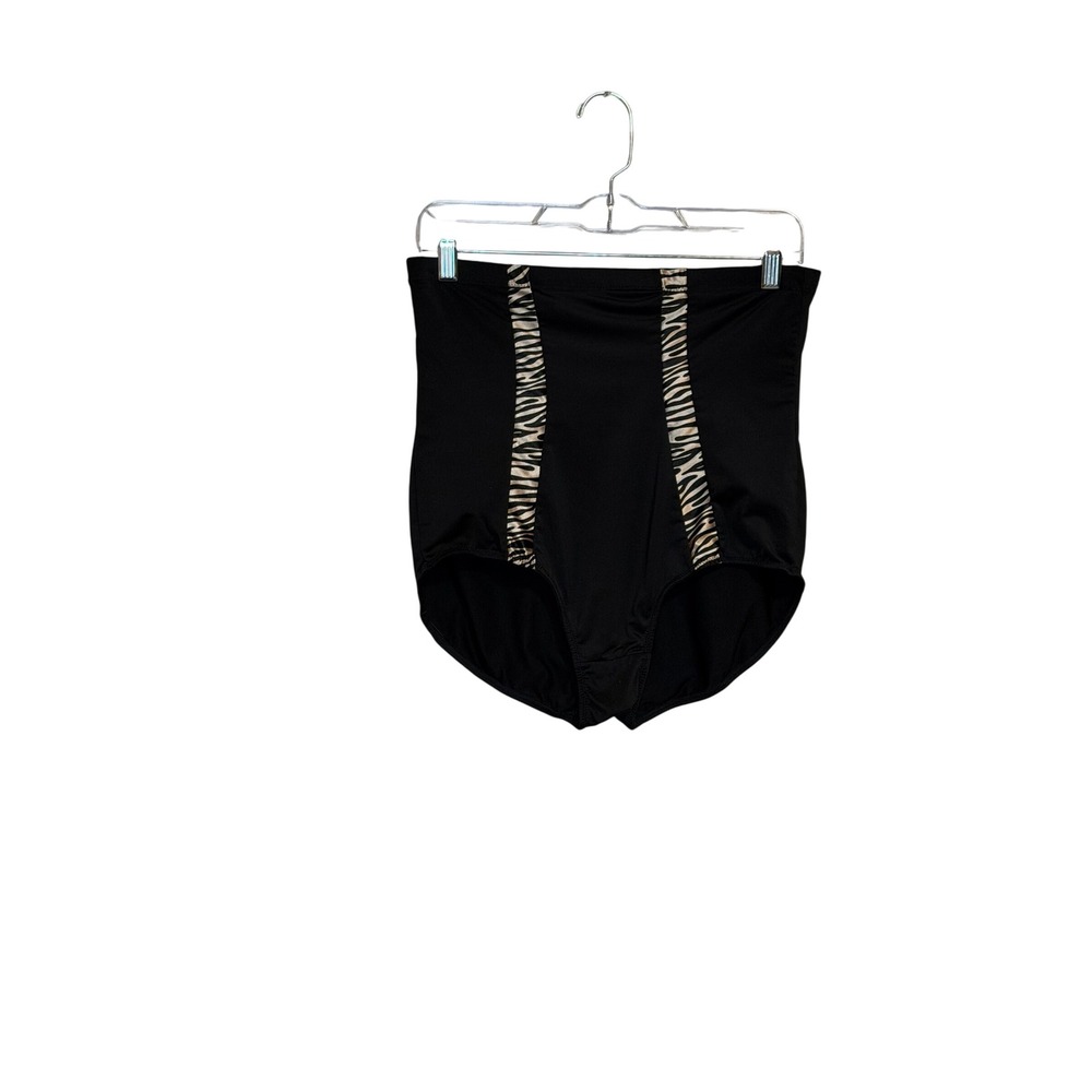 Marilyn Monroe Intimates Shapewear Briefs Black Zebra Print High Waist 2X